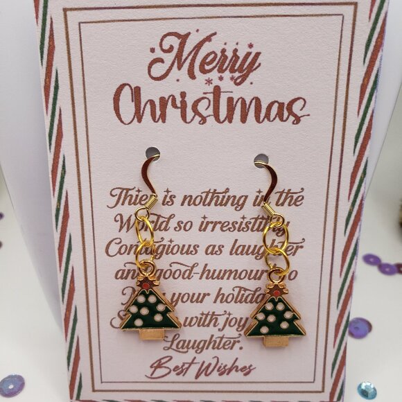 Hand Made Earrings Christmas Trees - Picture 1 of 1